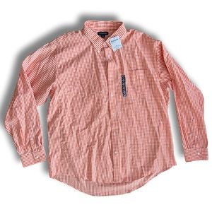 ORANGE & White - Mens Lands End Dress Shirt XXL